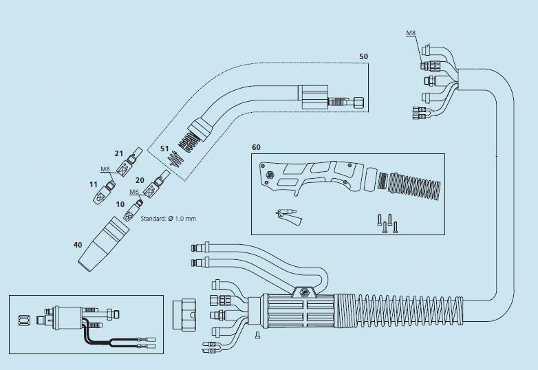 Расходные материалы к горелке TBi 411W, TBi 511W